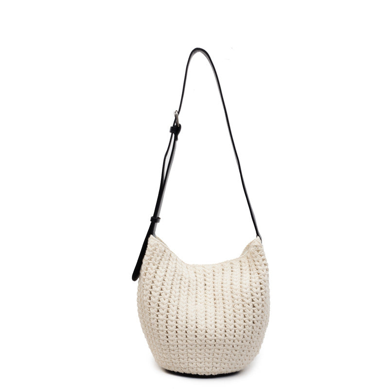 Women's Mori Style Simple Comfortable Woven High Sense Beach Weaving Leisure Tote Bags