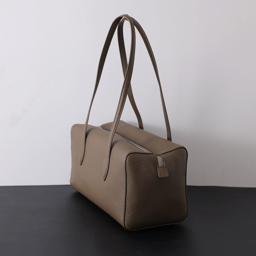 Women's First Layer Cowhide Genuine Leather Underarm Tote Bag