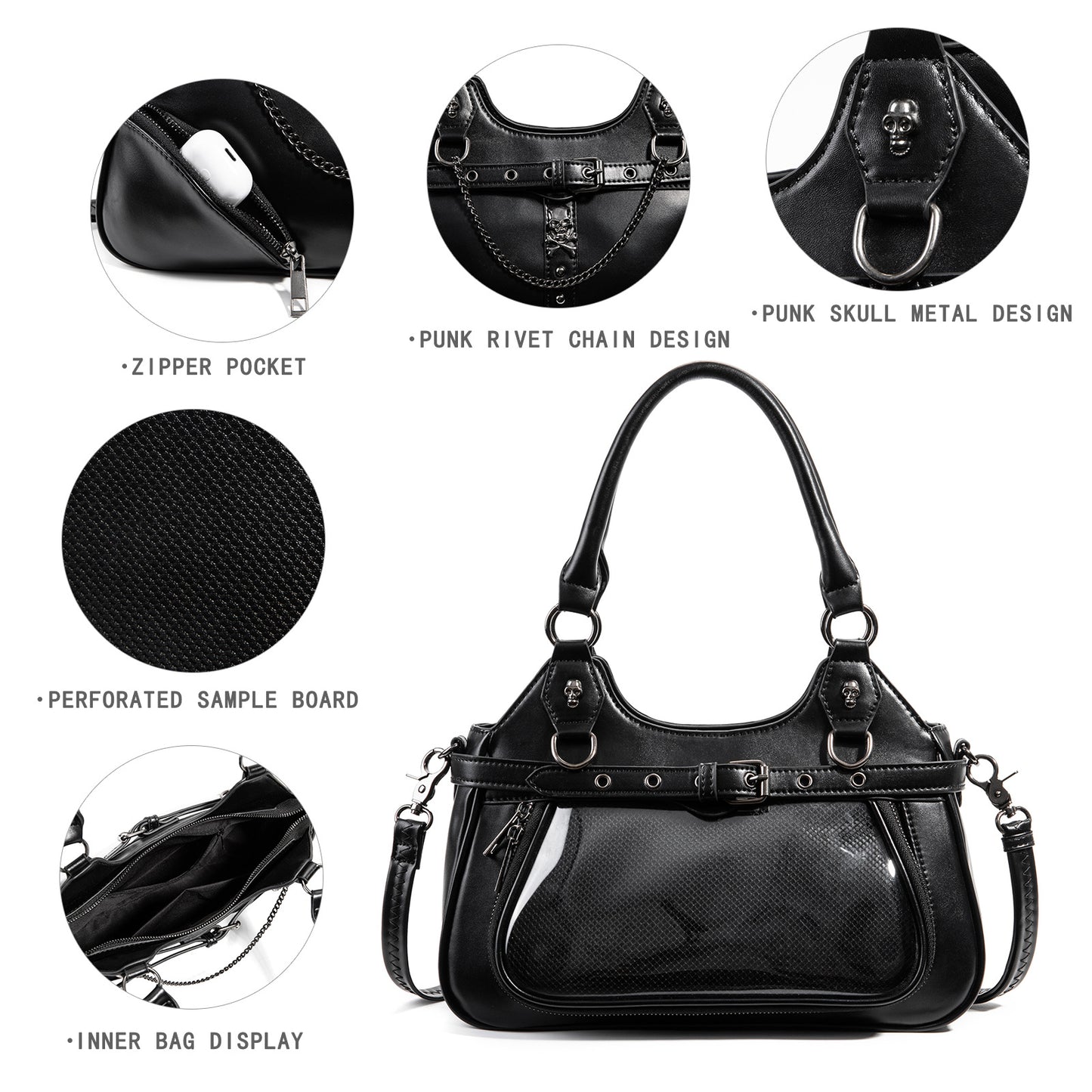 Cartoon Daily Bar Transparent Window Display Detachable Women's Shoulder Bag