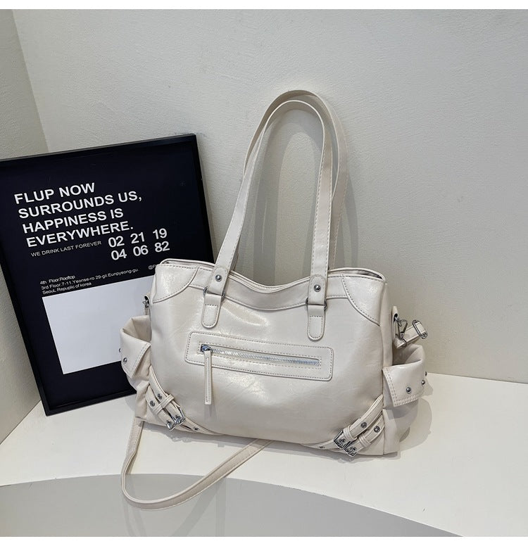 Women's Style Retro Motorcycle High-grade Large Capacity Women's Shoulder Bag