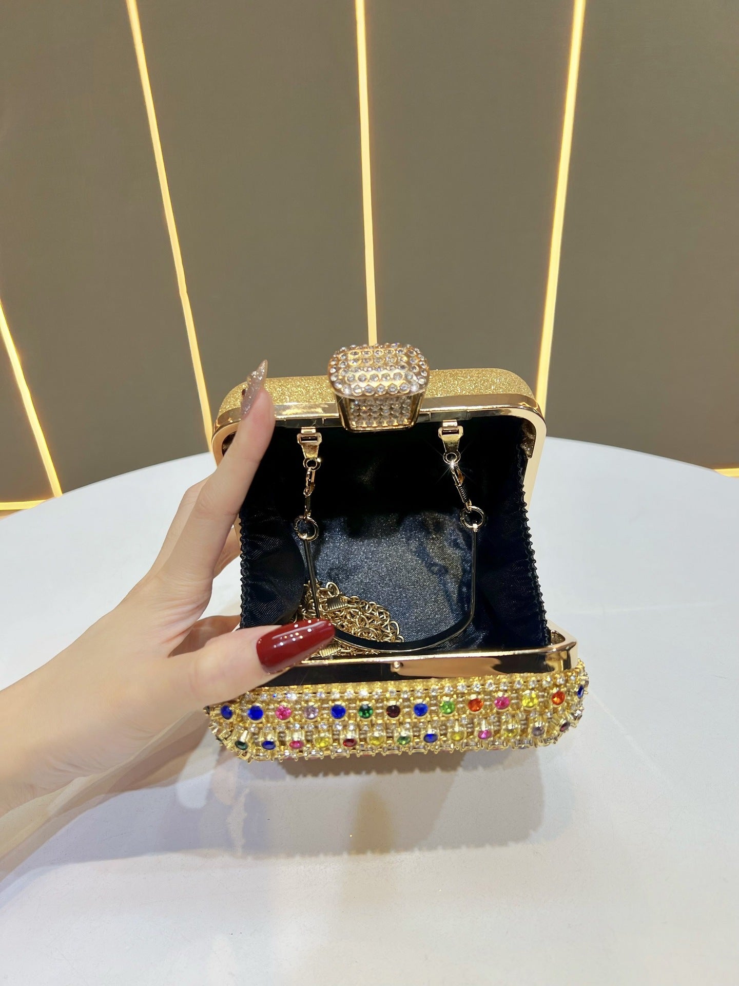 Women's Light Luxury Diamond Clutch Party Shiny Bags