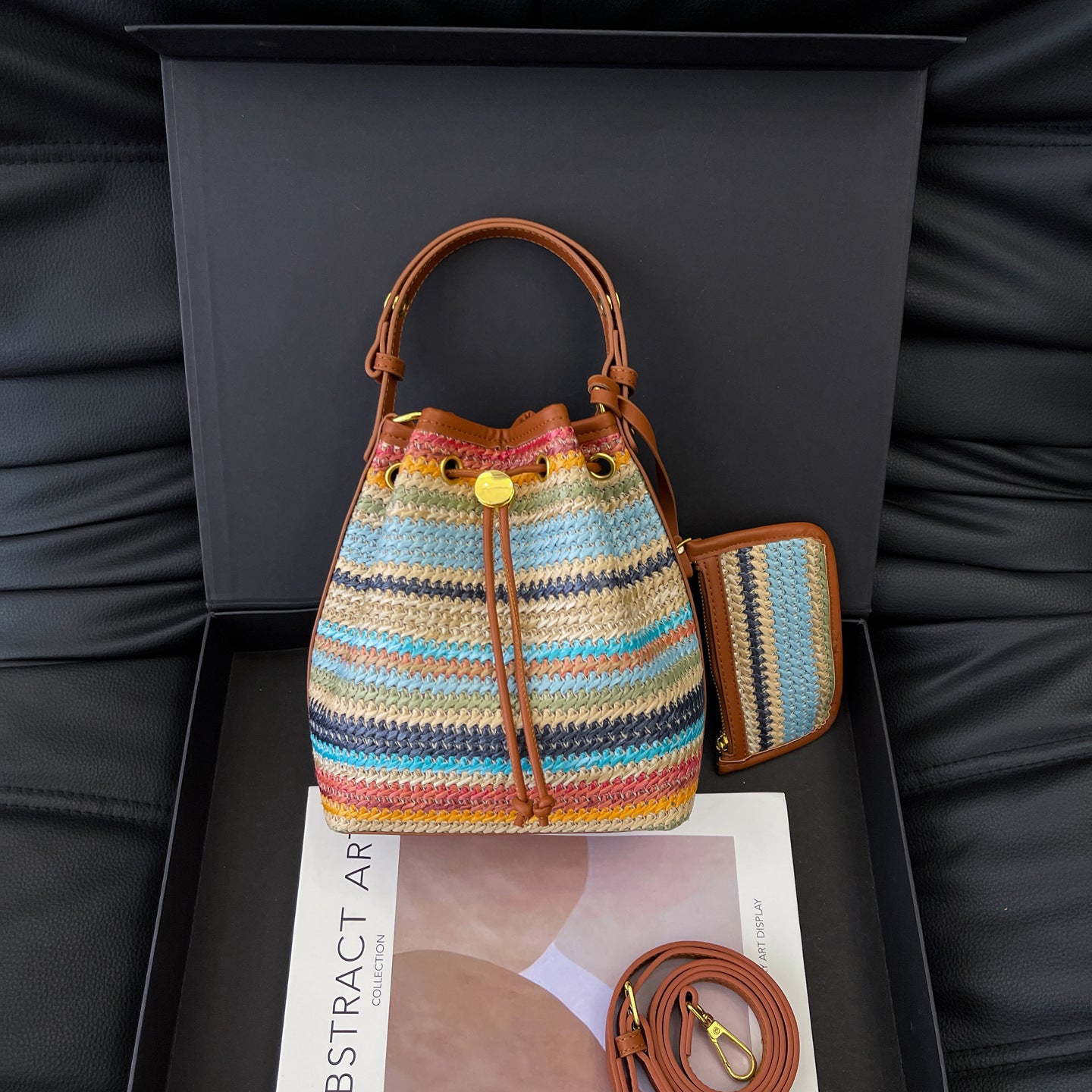 Women's Fashion Best-selling Rainbow Bar Woven Versatile Women's Messenger Bag