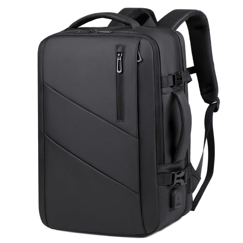 Men's Large Capacity Waterproof College Computer Expandable Business Backpack