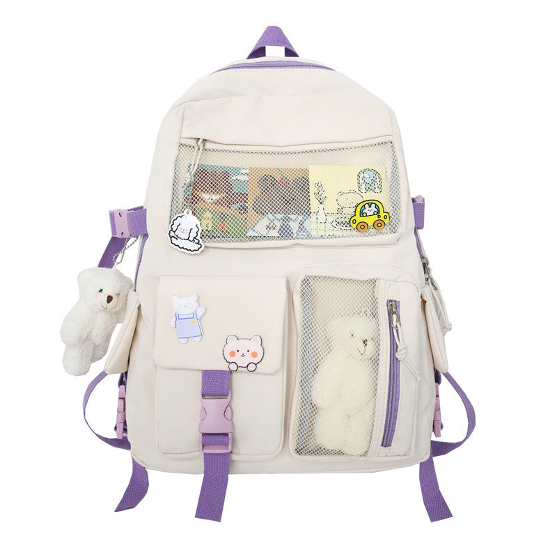 Mesh Korean Style For Junior Senior College Student Schoolbag