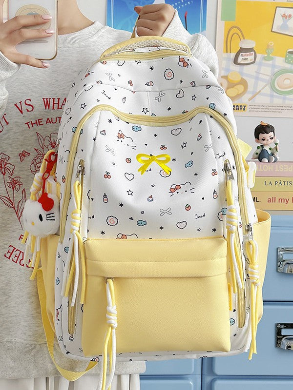 Cute Wild Korean Style Large Capacity Good-looking Bow Leisure Backpack