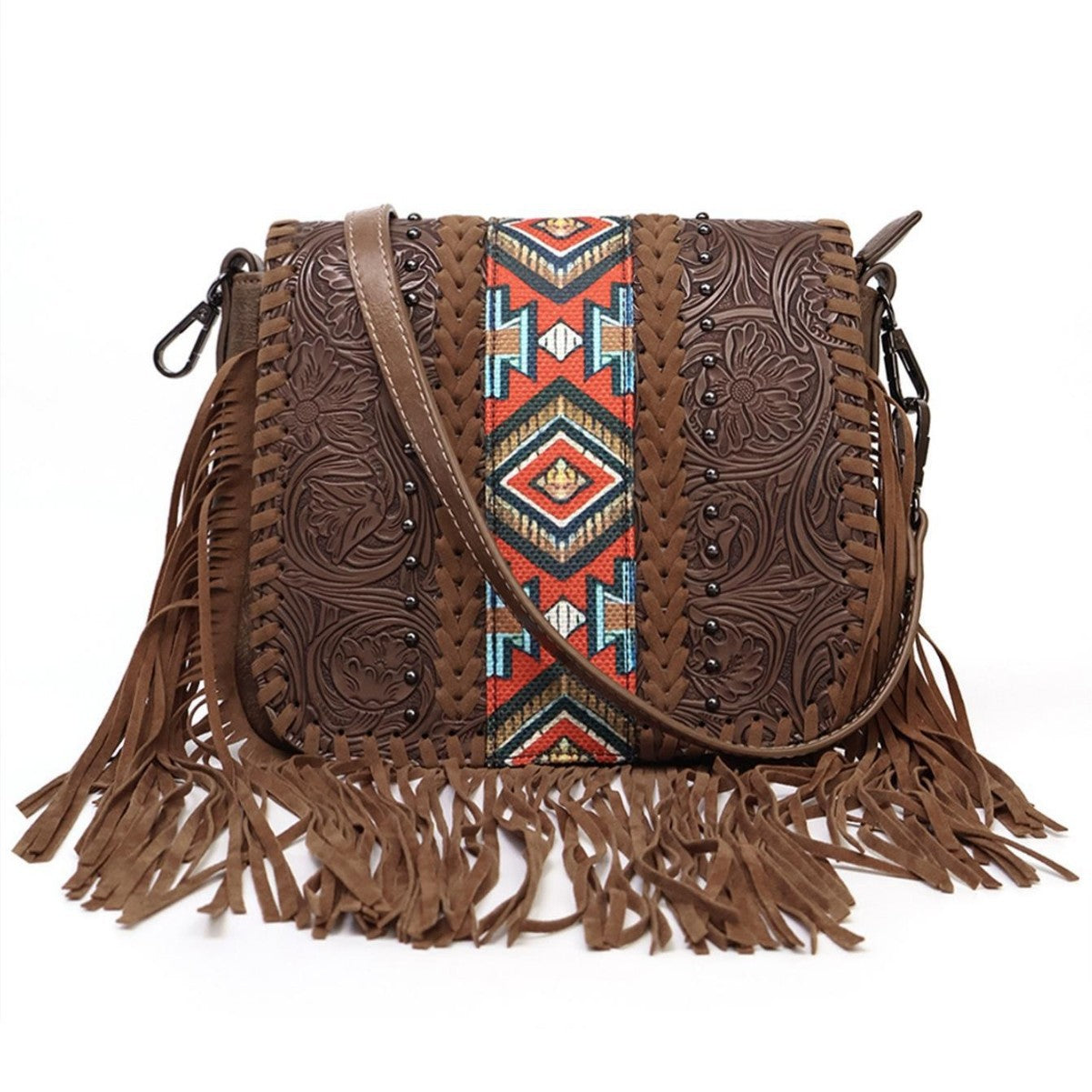 Women's Bohemian Fashion Retro Lace Up Tassel Women's Shoulder Bag