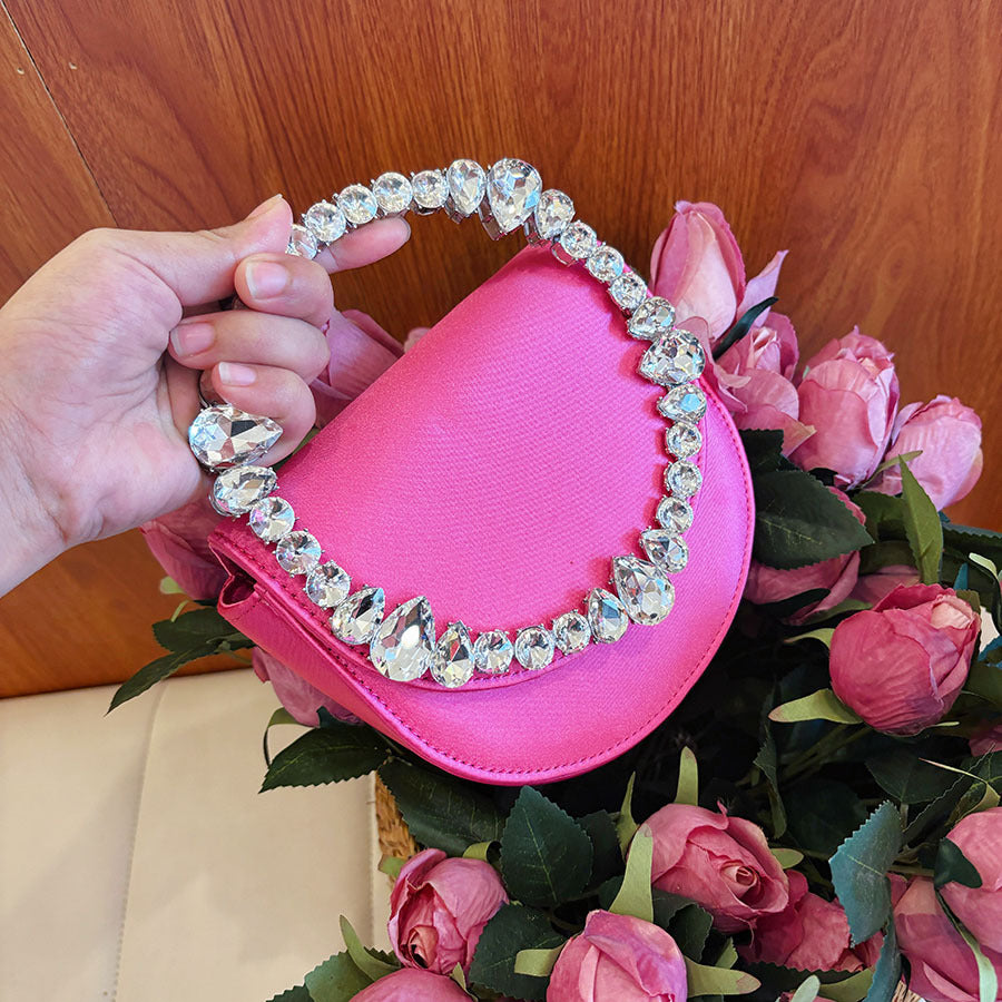 Dot Personality Dinner Elegant Heart-shaped Rhinestone Indie Sweet Cute Western Handbags