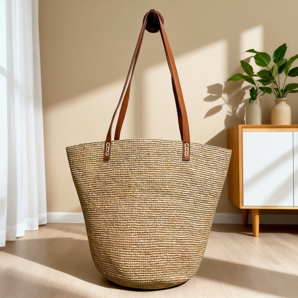 Korean Raffia Large Capacity Totes Handmade Shoulder Bags