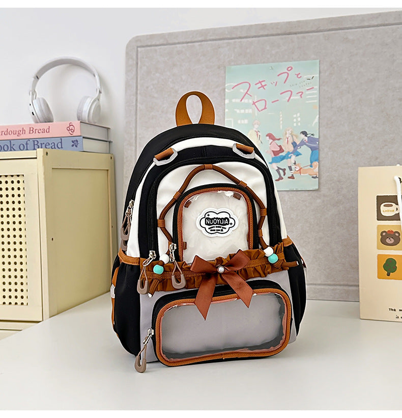 Translucent Female Leisure Korean High Style College Student Schoolbag