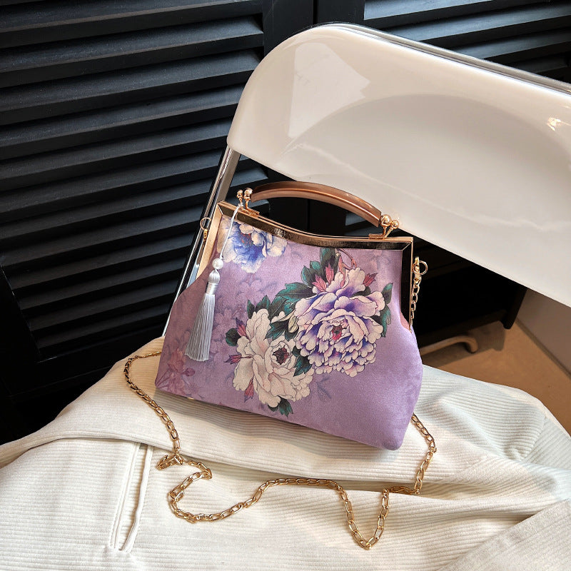 Women's Elegant Peony Rich Cheongsam Winter Printed Women's Handbag