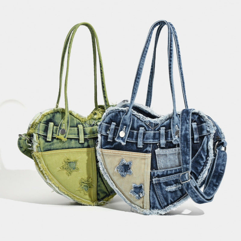 Jean Fashion Trend Design Soft Artistic Love Women's Messenger Bag