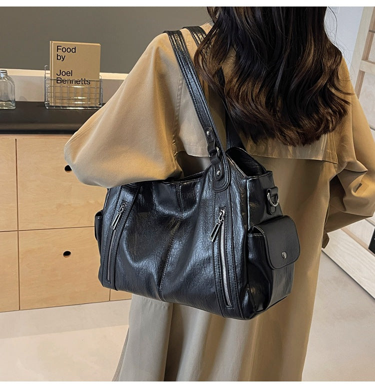 Women's Leather Large Capacity Totes Commuter Tote Bag