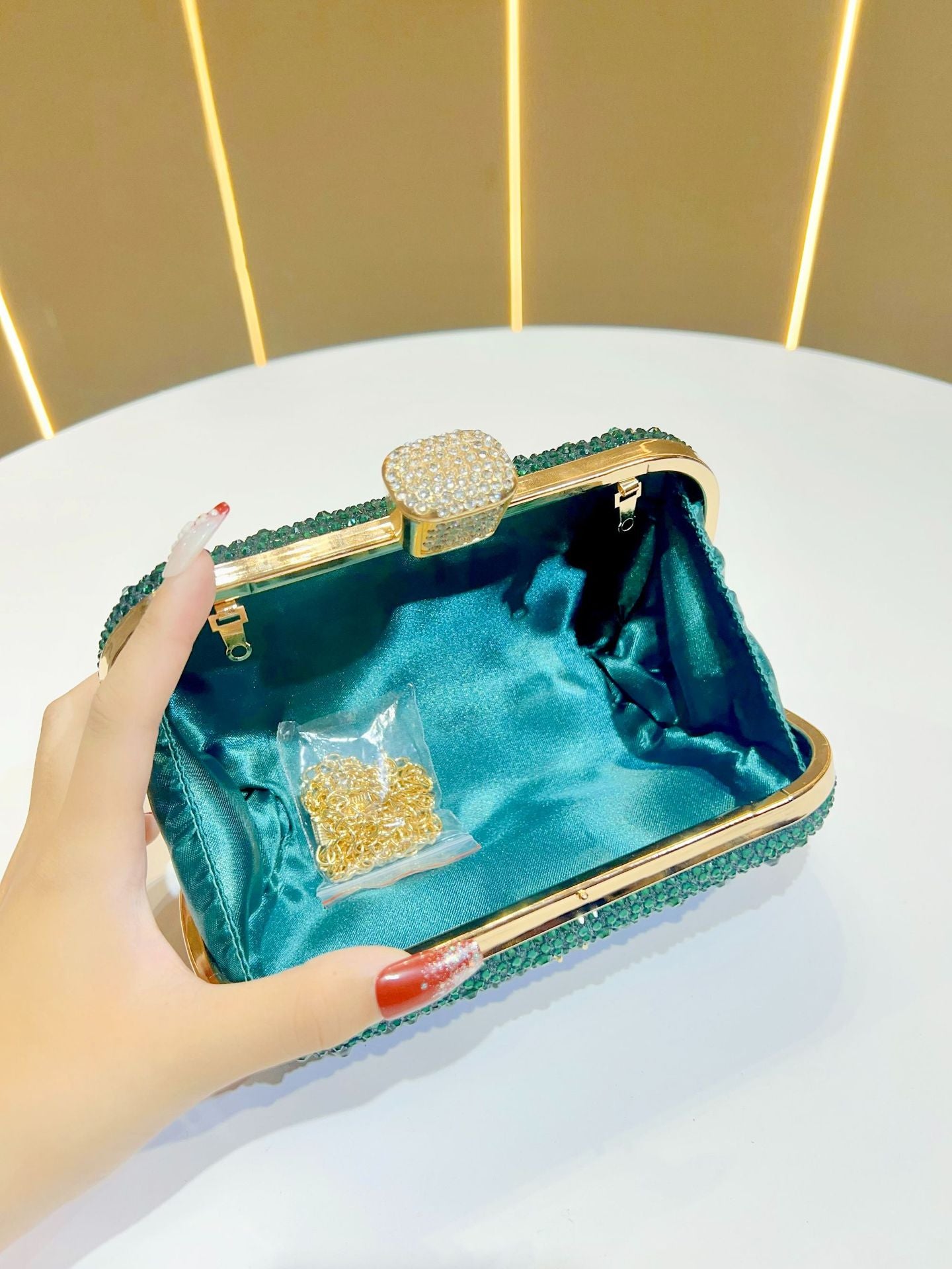 Women's Light Luxury High-grade Dress Full Diamond Dinner Bag