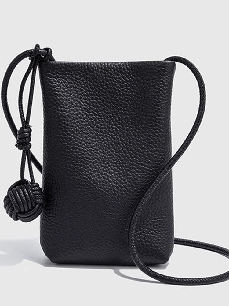 Women's First Layer Cowhide Mini Lychee Pattern Women's Leather Bag