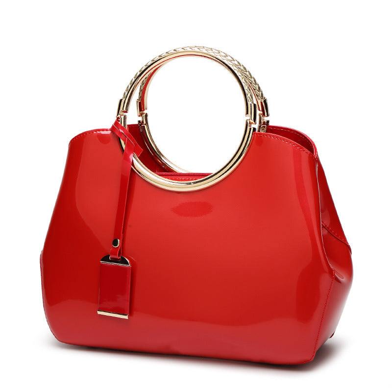 Women's Patent Leather Shiny Red Bridal Wedding Women's Handbag
