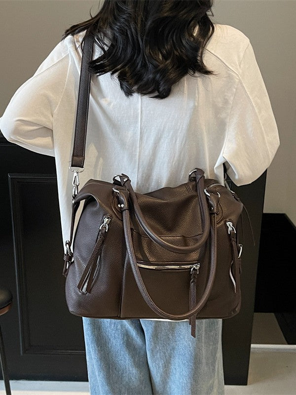 Large Capacity Retro Old Soft Leather Tote Bags