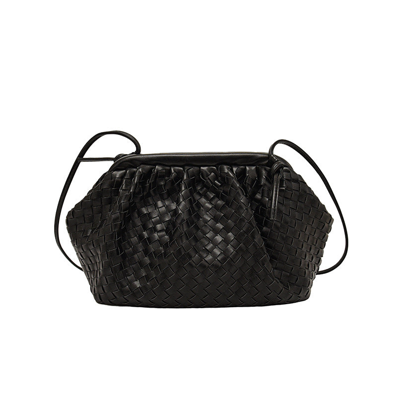 Women's Stylish Textured Woven Spring Personalized Clip Shoulder Bags