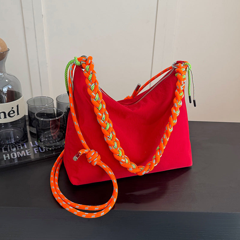 Korean Style Nylon Cloth Personalized Female Minority Braid Rope Bags