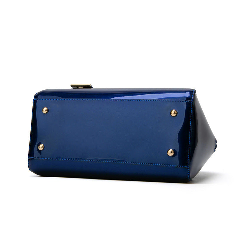 Versatile Women's Patent Leather Glossy Bridal Handbags