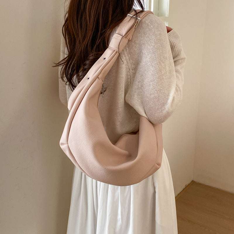 Women's Fashion Popular Solid Color Commuting Dumpling Women's Shoulder Bag
