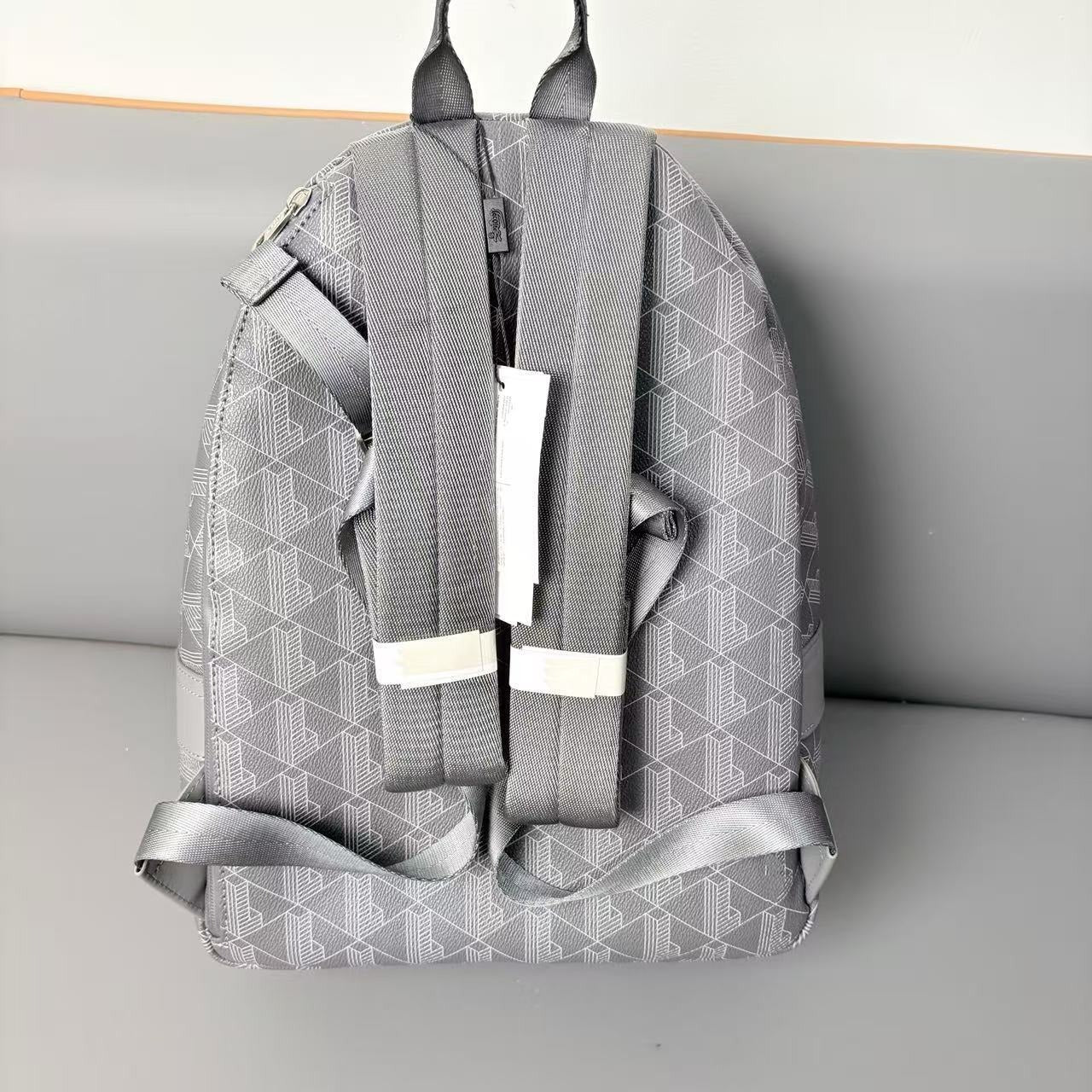 Men's Fashion Personalized Plaid Leather Printed Classic Backpacks