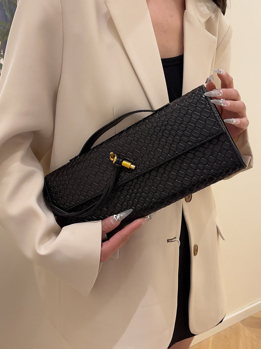 Women's Woven Baguette Retro Textured Portable Simple Light Bags