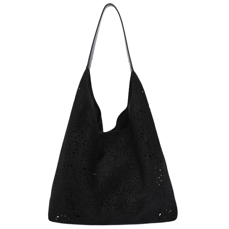 Women's Light Luxury Large Capacity Hollow Fashion Deerskin Women's Shoulder Bag
