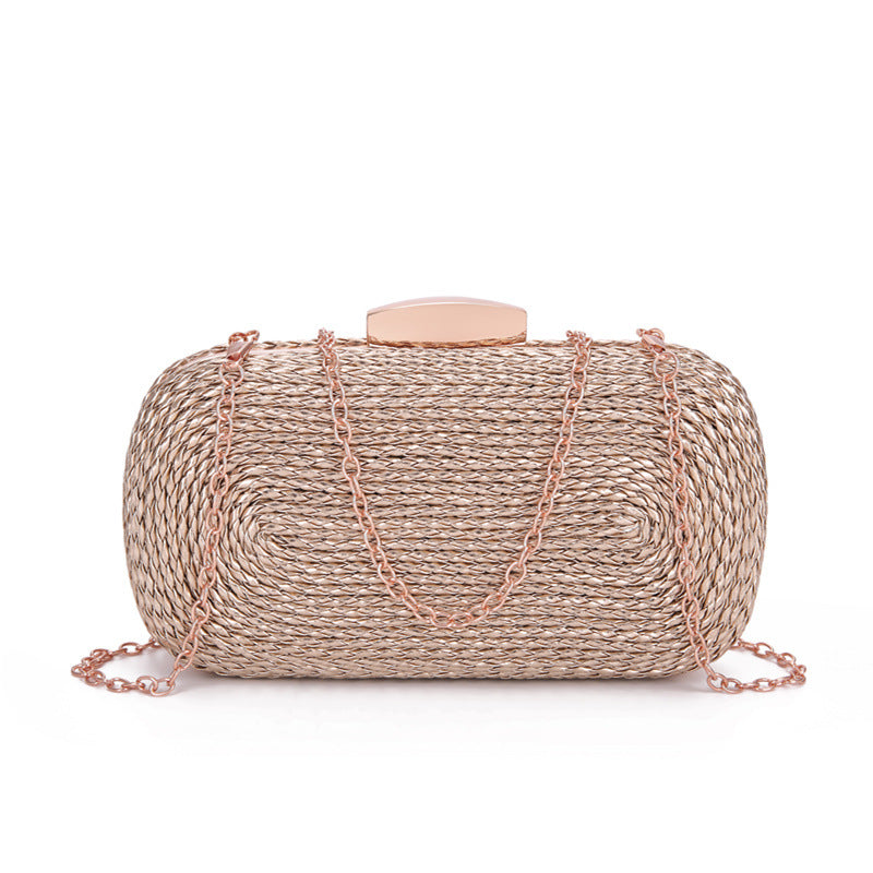 Glamorous Classy Women's Woven Makeup Wedding Dinner Bag
