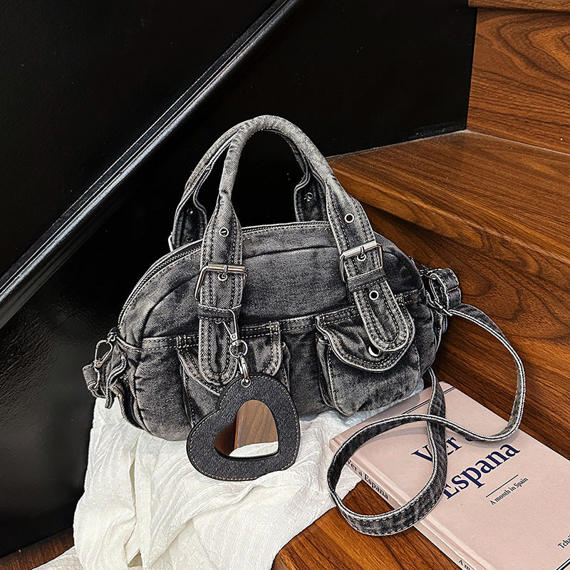 Women's Advanced Texture Washed Denim Fashion Retro Hot Women's Messenger Bag