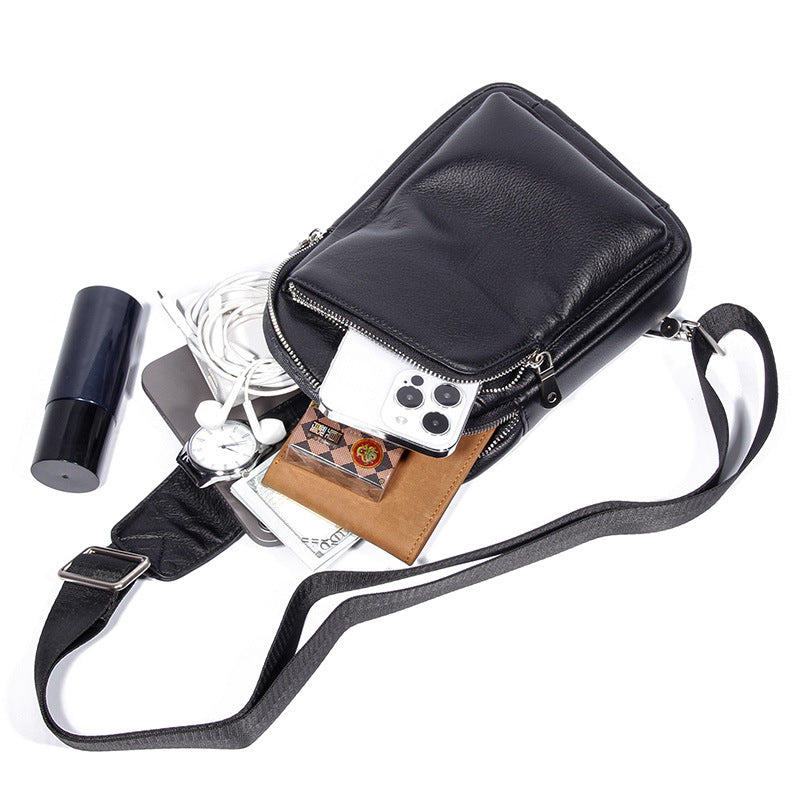 Men's Leather Sport First Layer Cowhide Large Bags
