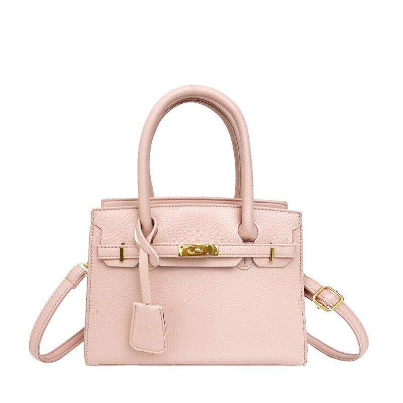 Women's Litchi Pattern Fashion Simple Graceful Commuter Portable Shoulder Bags