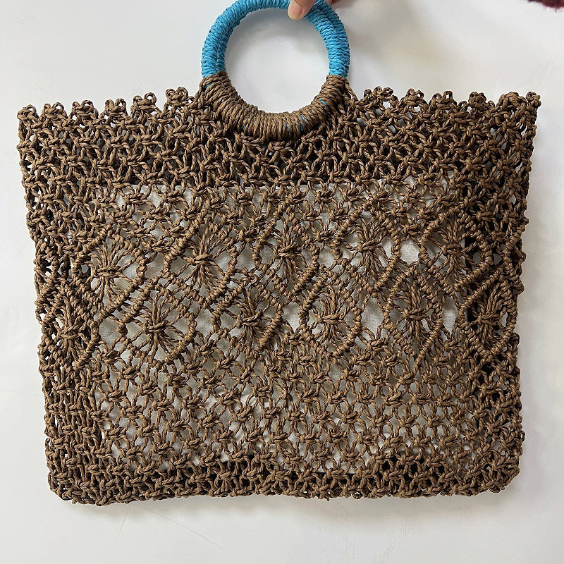Women's Straw Hollow Woven Large Capacity Summer Handbags