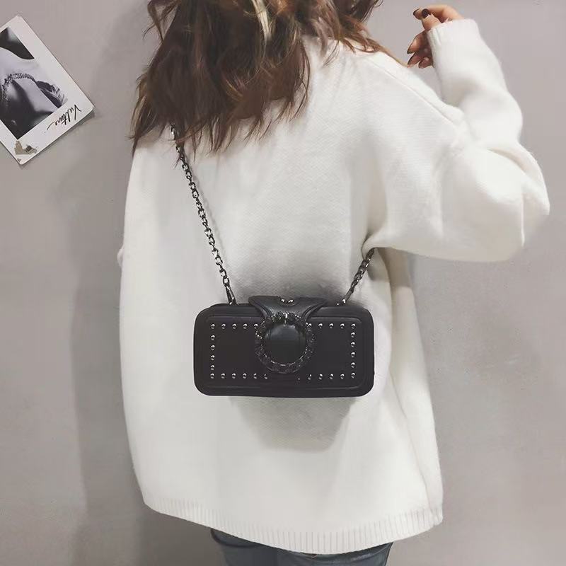 Women's Fashion Pouches Retro Chain Korean Style Small Square Bags