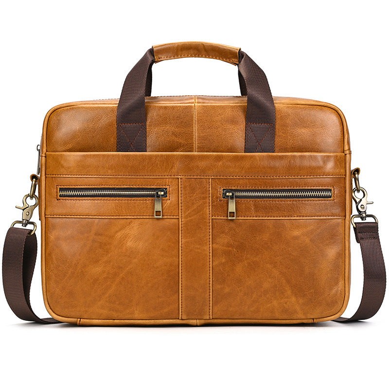Men's Business Computer Top Layer Leather Men's Briefcase