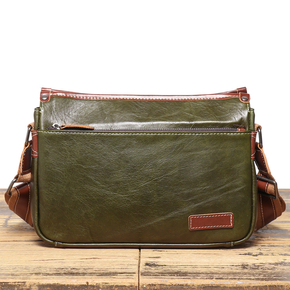 Men's Leather First Layer Cowhide Trendy With Bags