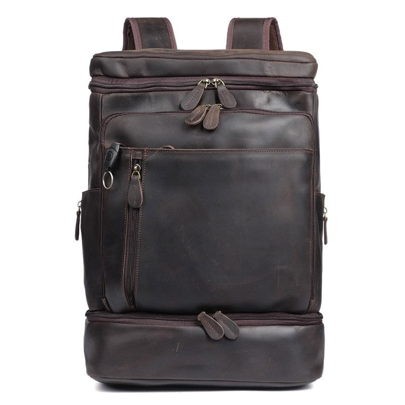 Top Layer Cowhide Large Capacity Retro Leather Leisure Backpack