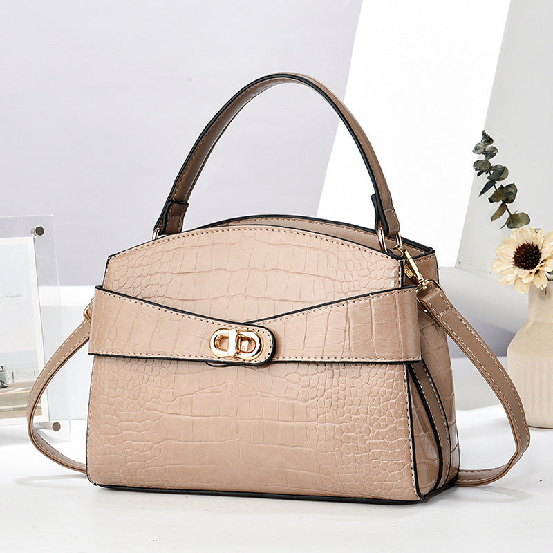 Women's Kelly Fashion Business Crocodile Pattern Large Women's Shoulder Bag