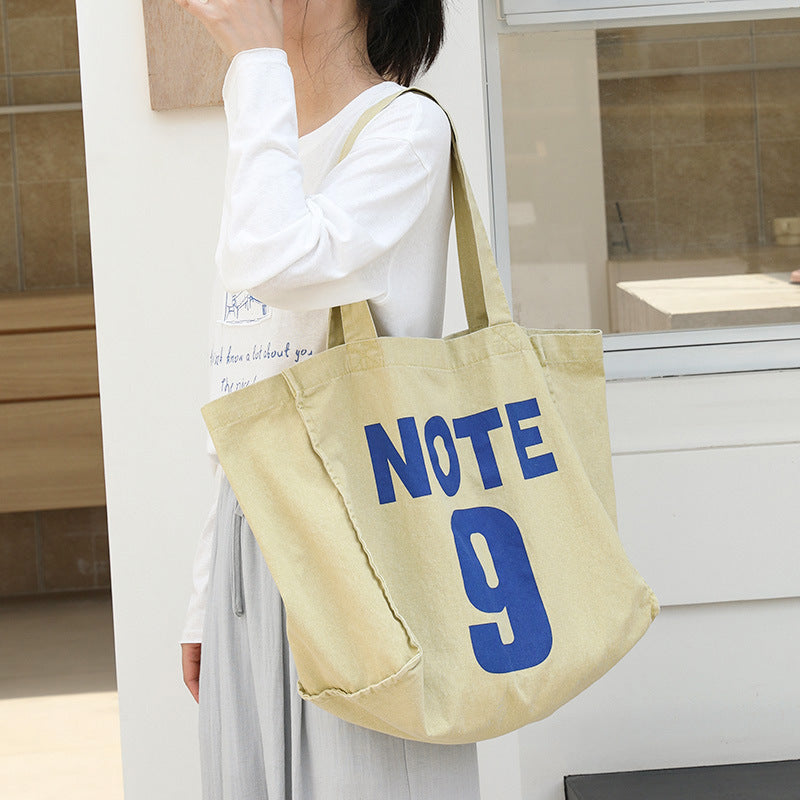 Women's Leisure Artistic Canvas Fashion Letters Printed Women's Shoulder Bag