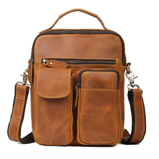 Crazy Horse Leather Simple Genuine Personality Bags
