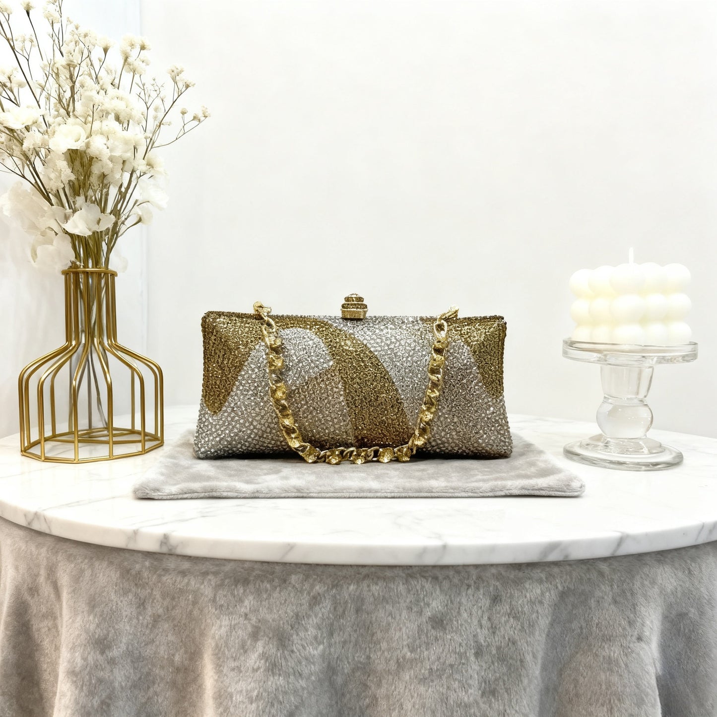 Full Diamond Horizontal Clutch Banquet Light Luxury High Evening Bags
