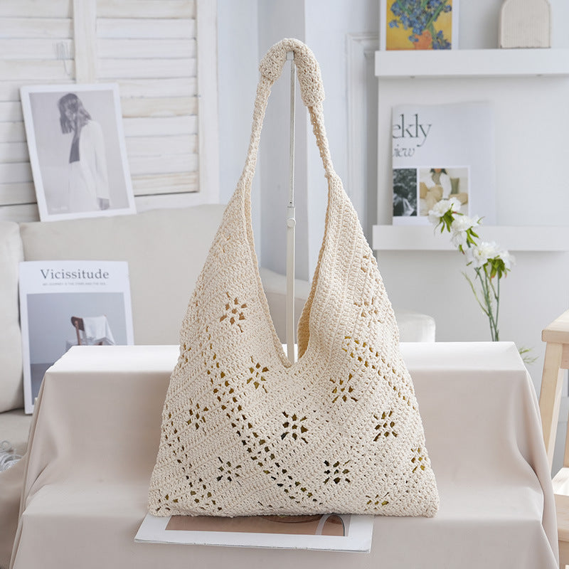 Women's Flower Woven Hand-woven Daisy Straw Seaside Women's Shoulder Bag