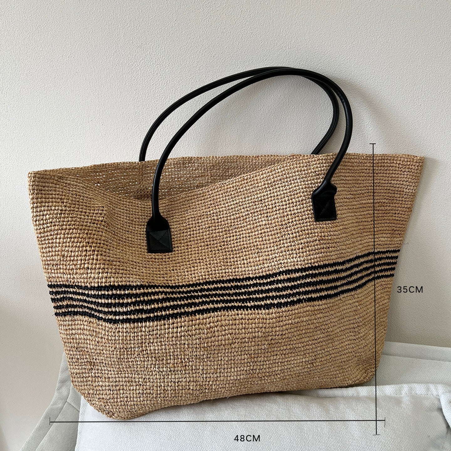 Women's Natural Raffia Hand-woven Summer Commute Vacation Style Beach Tote Bags