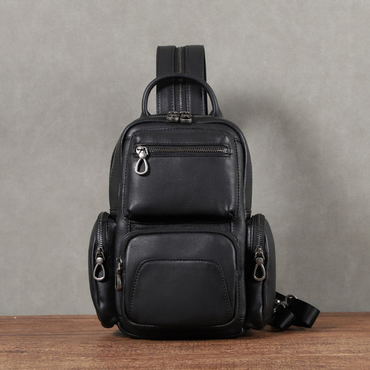 Graceful Men's First Layer Cowhide Fashion Men's Chest Bag