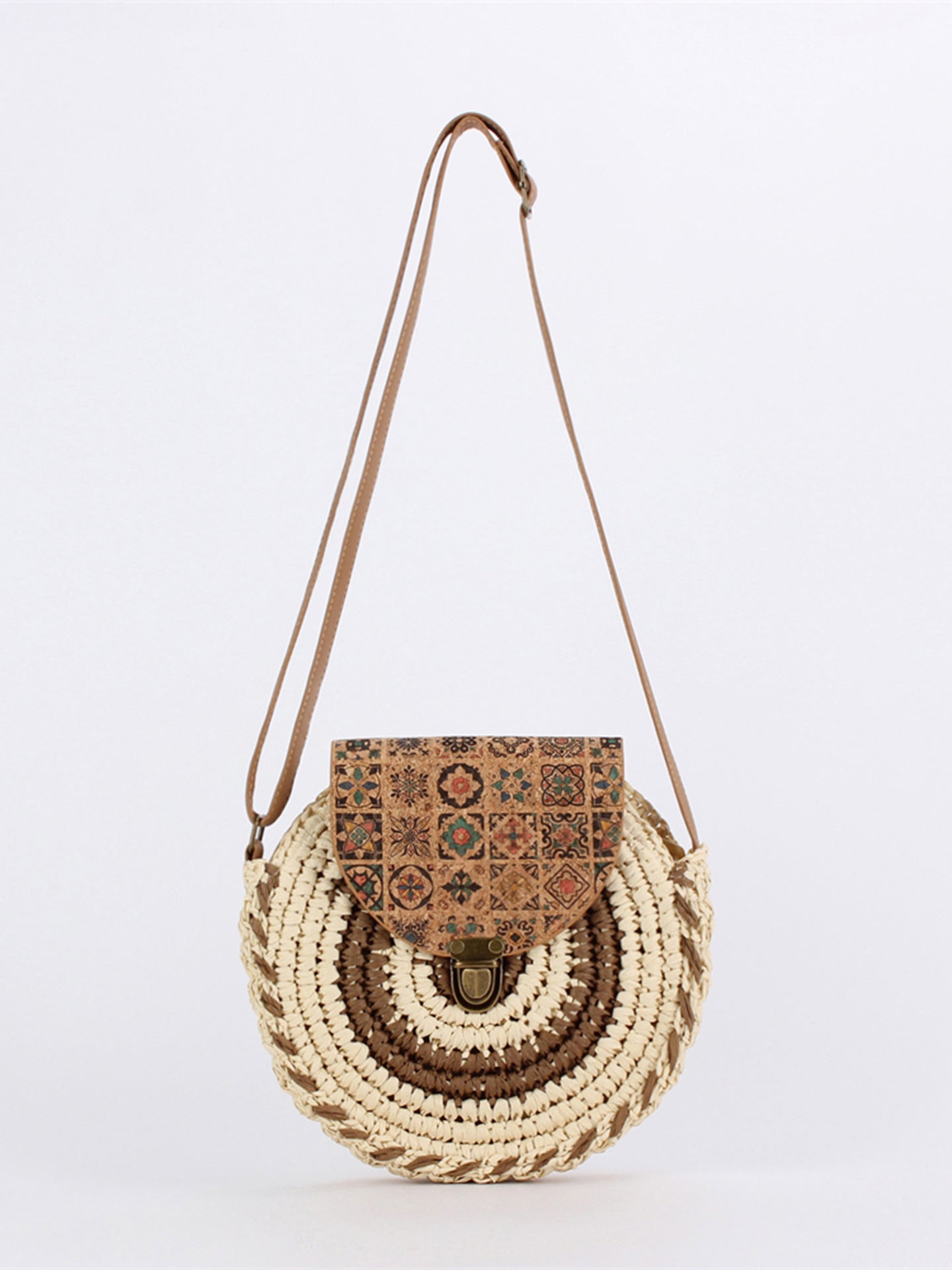 Women's Mori Style Artistic Woven Ethnic Minority Fashion Round Bags