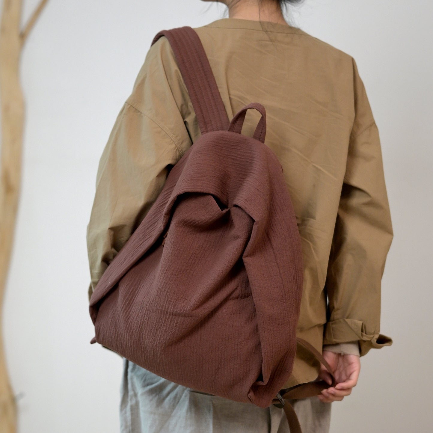 Women's & Men's Cloth Large Capacity Lightweight Simple Leisure Backpack