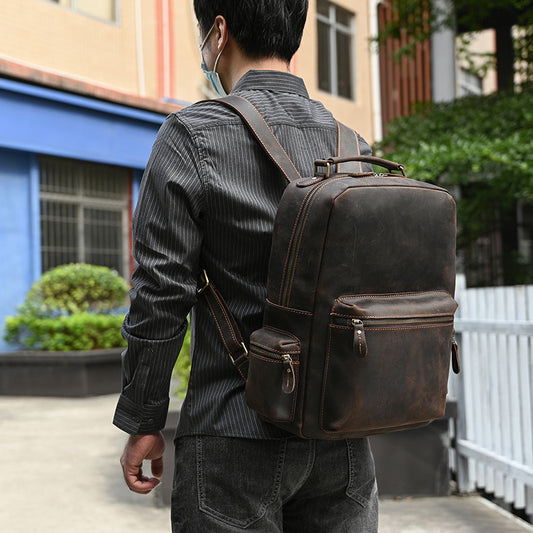 Men's Retro Crazy Horse Leather Genuine First Bags