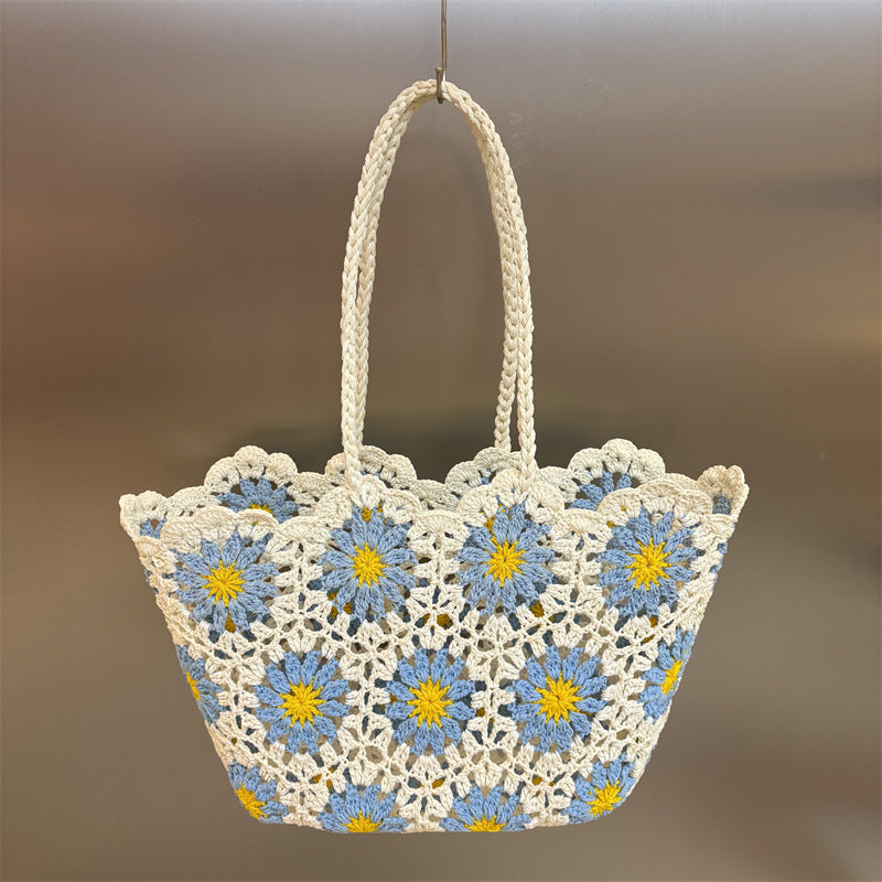 Women's Rope Handmade Crocheted Woven Bale Of Cotton Knitted Bags