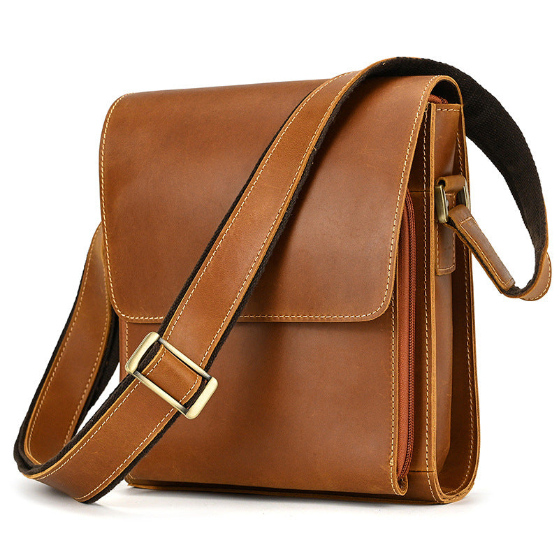 Men's Leather Crazy Horse Vintage First Layer Men's Shoulder Bag