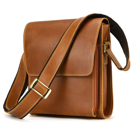 Men's Leather Crazy Horse Vintage First Layer Men's Shoulder Bag