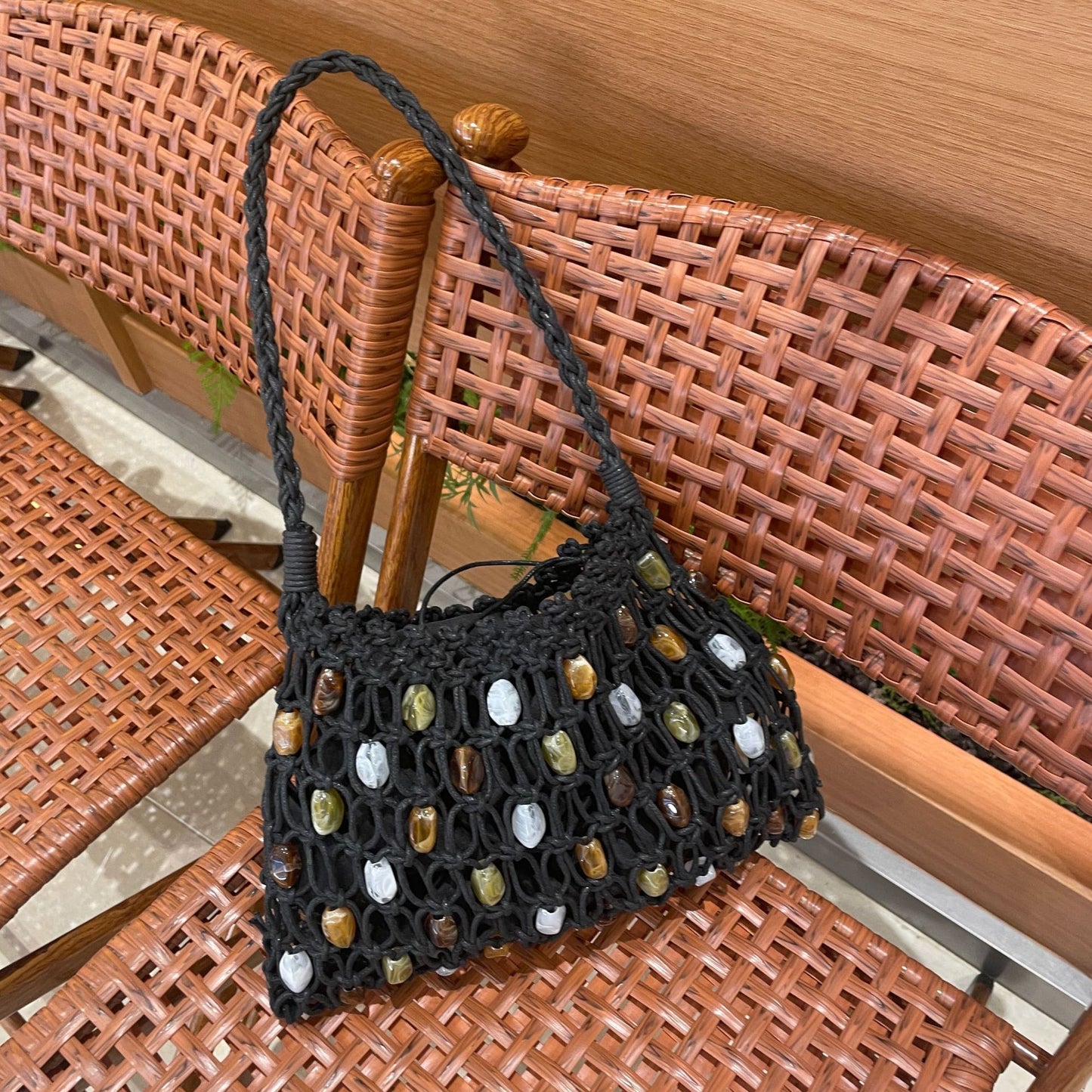 Hollow Acrylic Woven Mobile Seaside Vacation Beach Wax Handbags